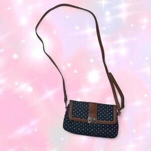Chaps Navy Polka Dot Crossbody Bag
